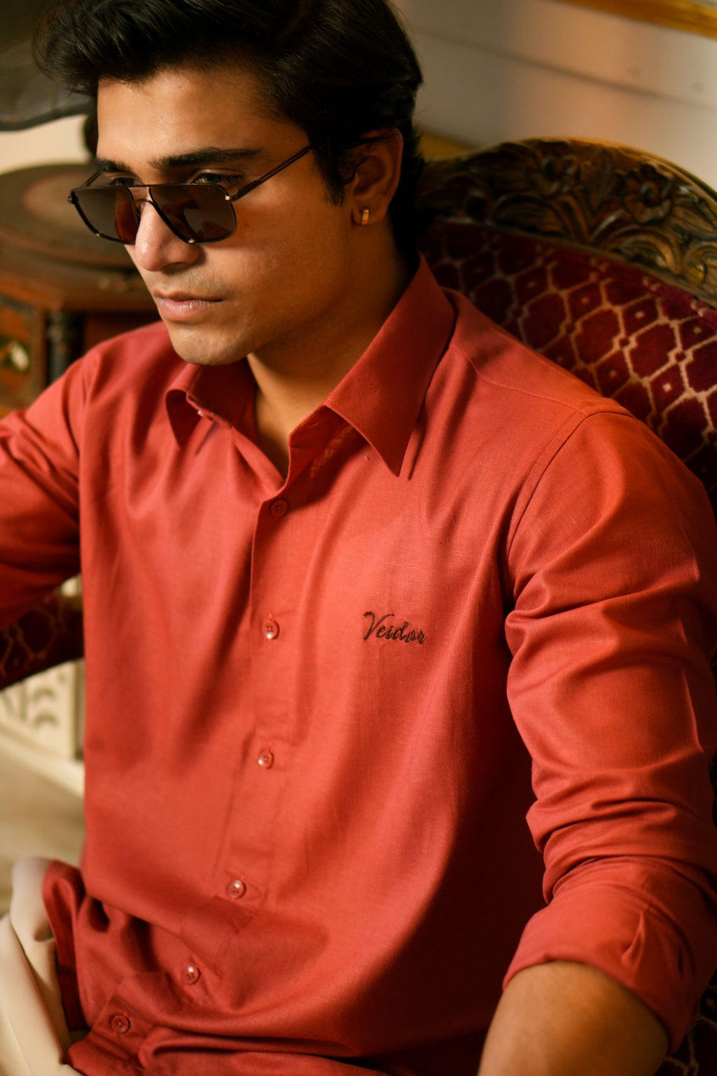 The classic burgundy shirt