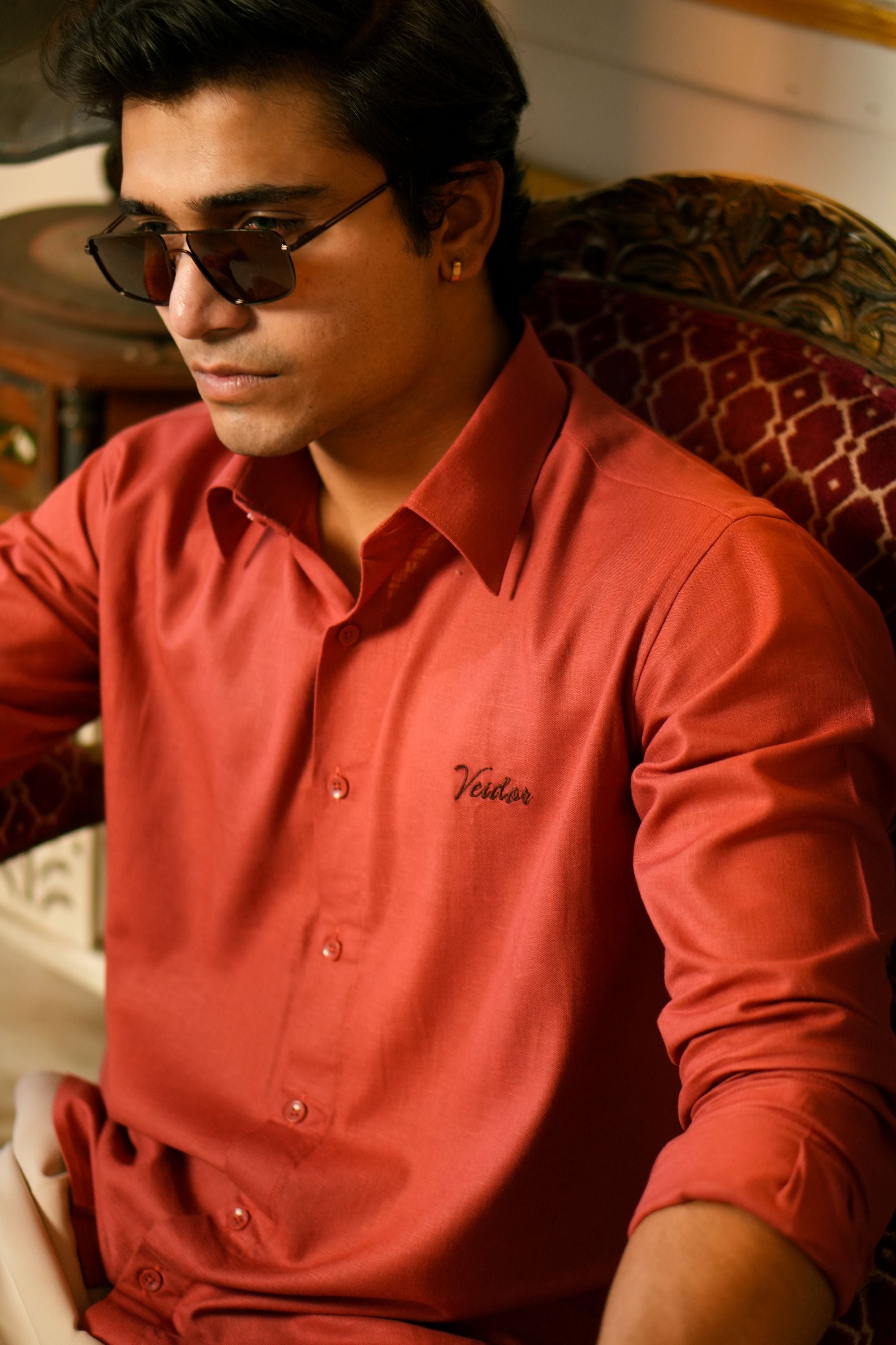 The classic burgundy shirt