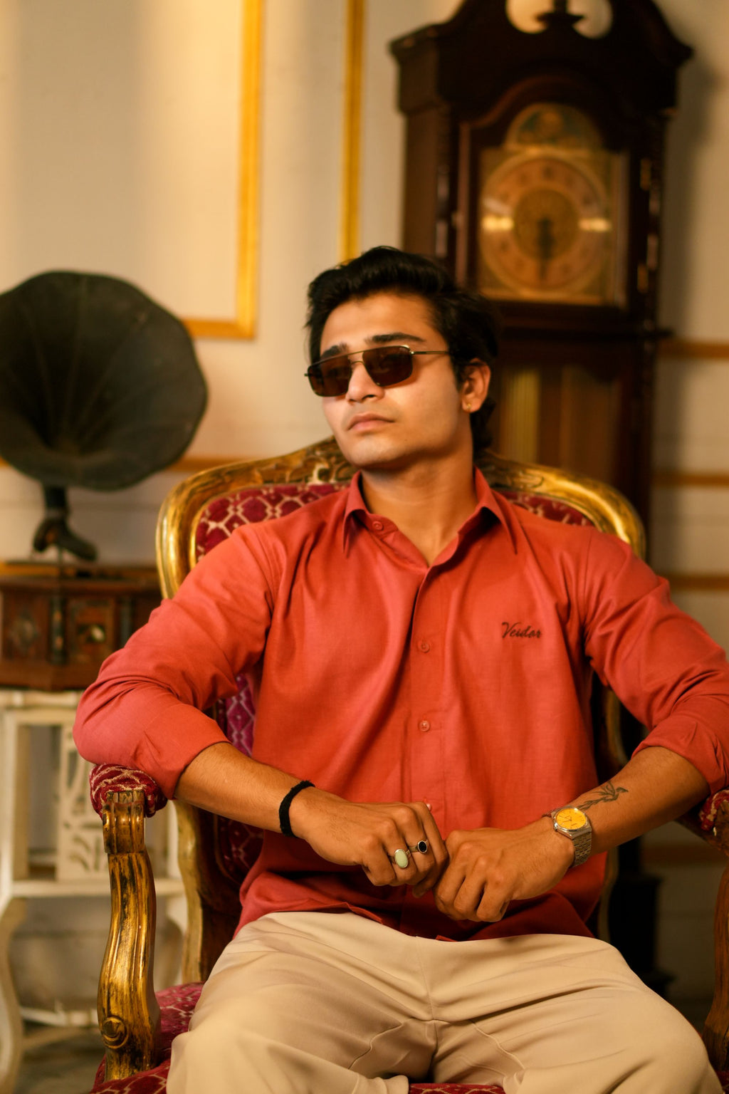 The classic burgundy shirt