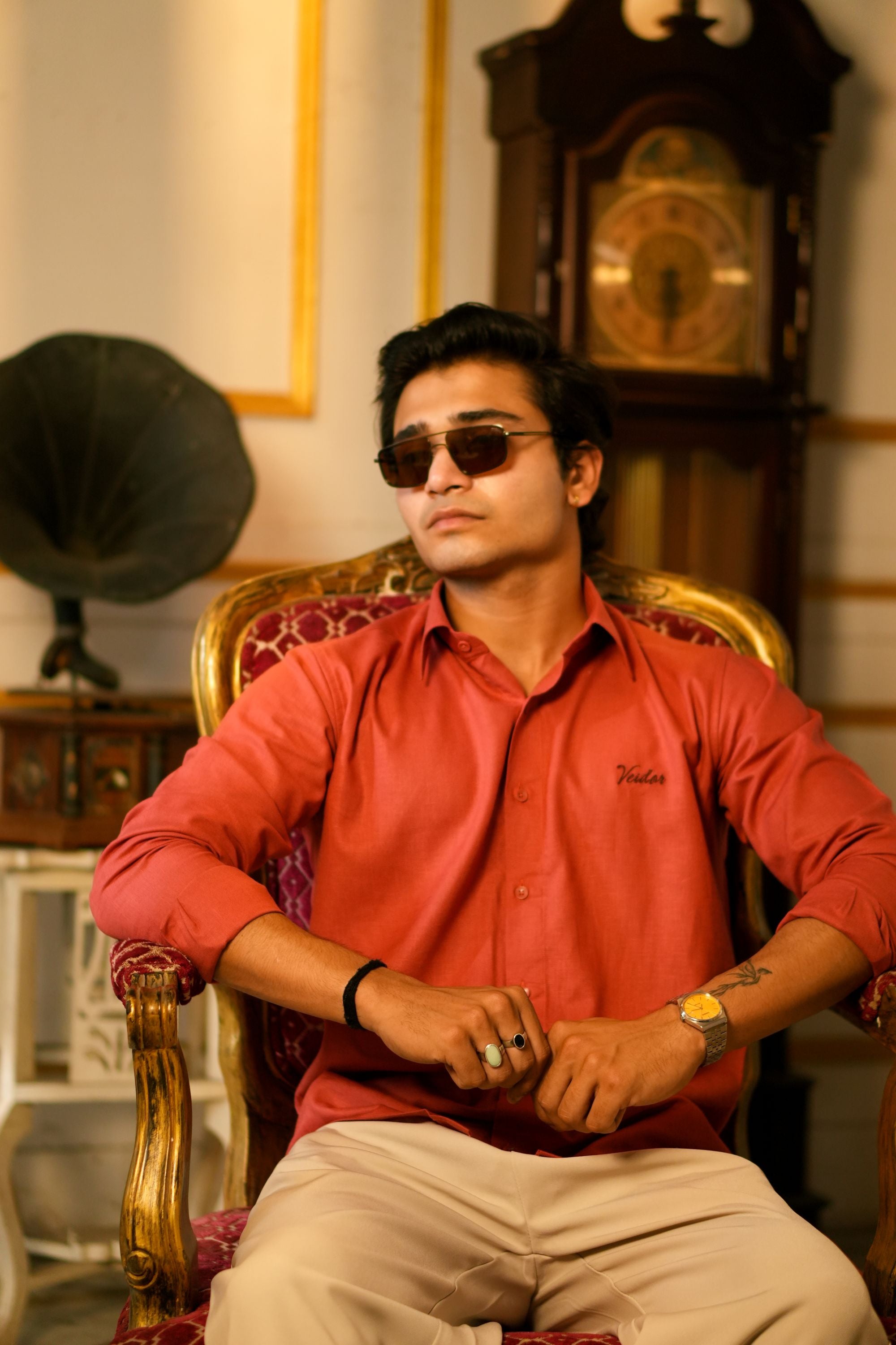 The classic burgundy shirt