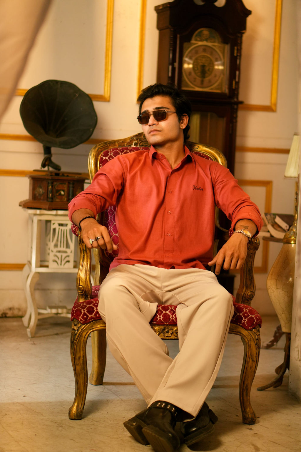 The classic burgundy shirt